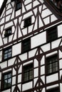 Image of a black and white building in the old town of Nuremberg, Germany. Royalty Free Stock Photo