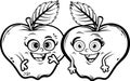 Happy Apples (Coloring Page)