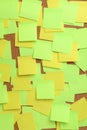 Image of blank colorful sticky notes on cork pinboard Royalty Free Stock Photo