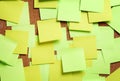 Image of blank green and yellow sticky notes Royalty Free Stock Photo