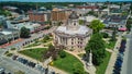 Bloomington Indiana aerial of stunning courthouse on the square Royalty Free Stock Photo