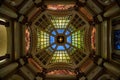 Bloomington Indiana interior courthouse stained glass ceiling Royalty Free Stock Photo