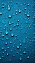 Image Blue background adorned with water drops on textured fabric surface Royalty Free Stock Photo