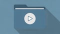 The play button suggests the folder may contain multimedia files Royalty Free Stock Photo