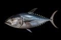 Image of bluefin tuna on black background. Fish., Undersea animals