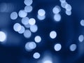 Image of blurred bokeh background with blue colorful lights, Color of the year Royalty Free Stock Photo