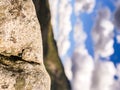 Blurry Clouds Over Mountains and Rocks Royalty Free Stock Photo