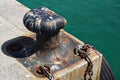 Boat docking point at the end of a pier