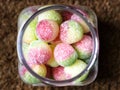 Image of boiled candy inside a glass jar Royalty Free Stock Photo