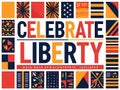 Celebrate Liberty Bold Afrocentric Design Featuring Geometric Patterns Royalty Free Stock Photo