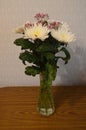 Bouguet of white chrysanthemums on the table