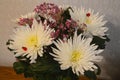 Bouguet of white chrysanthemums on the table