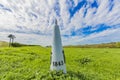 Image of a boundary marker 1843 between the Netherlands Holland and Belgium Royalty Free Stock Photo