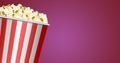 Image of box of popcorn over national popcorn day text Royalty Free Stock Photo