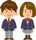 Boy and girlin blazer-type school uniforms