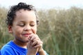 little boy praying to God stock photo Royalty Free Stock Photo