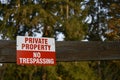 Red and White No Trespassing Sign Royalty Free Stock Photo