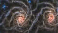 An Image Of A Brilliantly Hued Image Of Two Spirals Of Stars Royalty Free Stock Photo