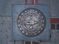 Image of a bronze plate on the Boston Freedom Trail. Royalty Free Stock Photo