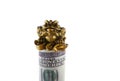 Image of bronze toad money white background Royalty Free Stock Photo