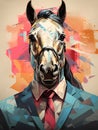 Horsemen - A Horse Wearing A Suit And Tie