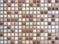 Brown and white mosaic tile background texture Royalty Free Stock Photo