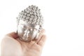 Image of buddha head hand white background Royalty Free Stock Photo