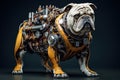 Image of bulldog robot are made of electronic machinery. Pet. Animals. Illustration, Generative AI Royalty Free Stock Photo