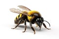 Image of bumble bee on white background. Animal. Insect. Illustration, Generative AI