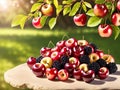 image of a bunch of cherries blackberries and appl