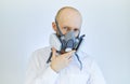 Image of business man wearing protective mask against virus and pollution Royalty Free Stock Photo