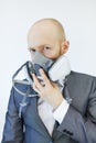 Image of business man wearing protective mask against virus and pollution Royalty Free Stock Photo