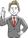 A Businessman gives a thumbs up
