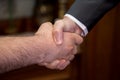 Image businessman handshake. Business partnership meeting concept. Blurred background