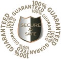 Secure and safe image, shield, 100% guaranteed, isolated, colors, isolated