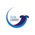 Blue clean laundry logo