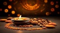 image of candle with cinnamon on top, in the style of divinatory objects, talismans, and amulets, hindu art and architecture Royalty Free Stock Photo
