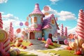 Candyland House beautiful candyland sweets fairytale background