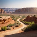 Canyon in the Judean Desert on the West Bank of the Jordan River made with Generative AI