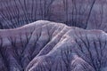 Close up the textures and colors the Blue Mesa mountains in the painted desert. Royalty Free Stock Photo