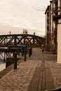 image captured of the shore leith old bridge during a cloudy day Royalty Free Stock Photo