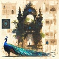 Elegant Architecture and Peacock Fantasy