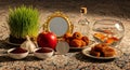 Traditional Persian Haft-Seen table for Nowruz Royalty Free Stock Photo