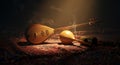 Traditional lute instruments bathed in ethereal light Royalty Free Stock Photo