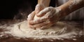 Women\'s hands knead dough