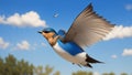 An image that captures the beauty of a barn swallow bird in flight, Royalty Free Stock Photo