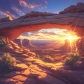 Majestic Sunset Over Arches Royalty Free Stock Photo