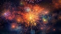 Fireworks on a black night sky Royalty Free Stock Photo