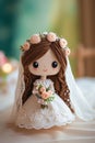 lovestruck bride felt doll