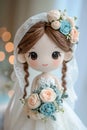 lovestruck bride felt doll